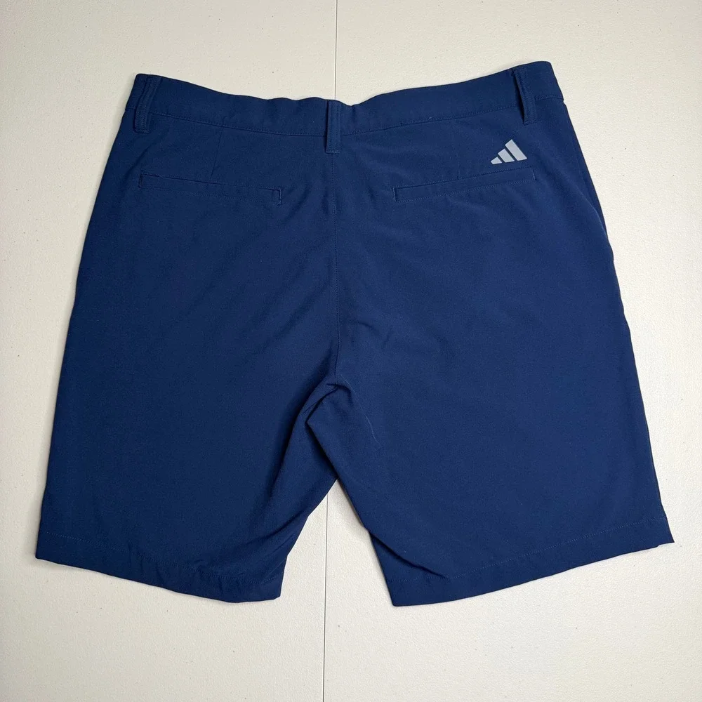 Adidas Mens Navy Blue Golf Shorts Size 32 Stretch Performance Flat Front Sport